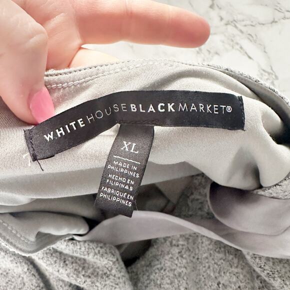 WHBM Gray Super Soft Knit Satin Tie Back Mini Dress women’s size XL - Picture 7 of 11